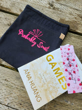Load image into Gallery viewer, black book sleeve with hot pink probably smut design on the front