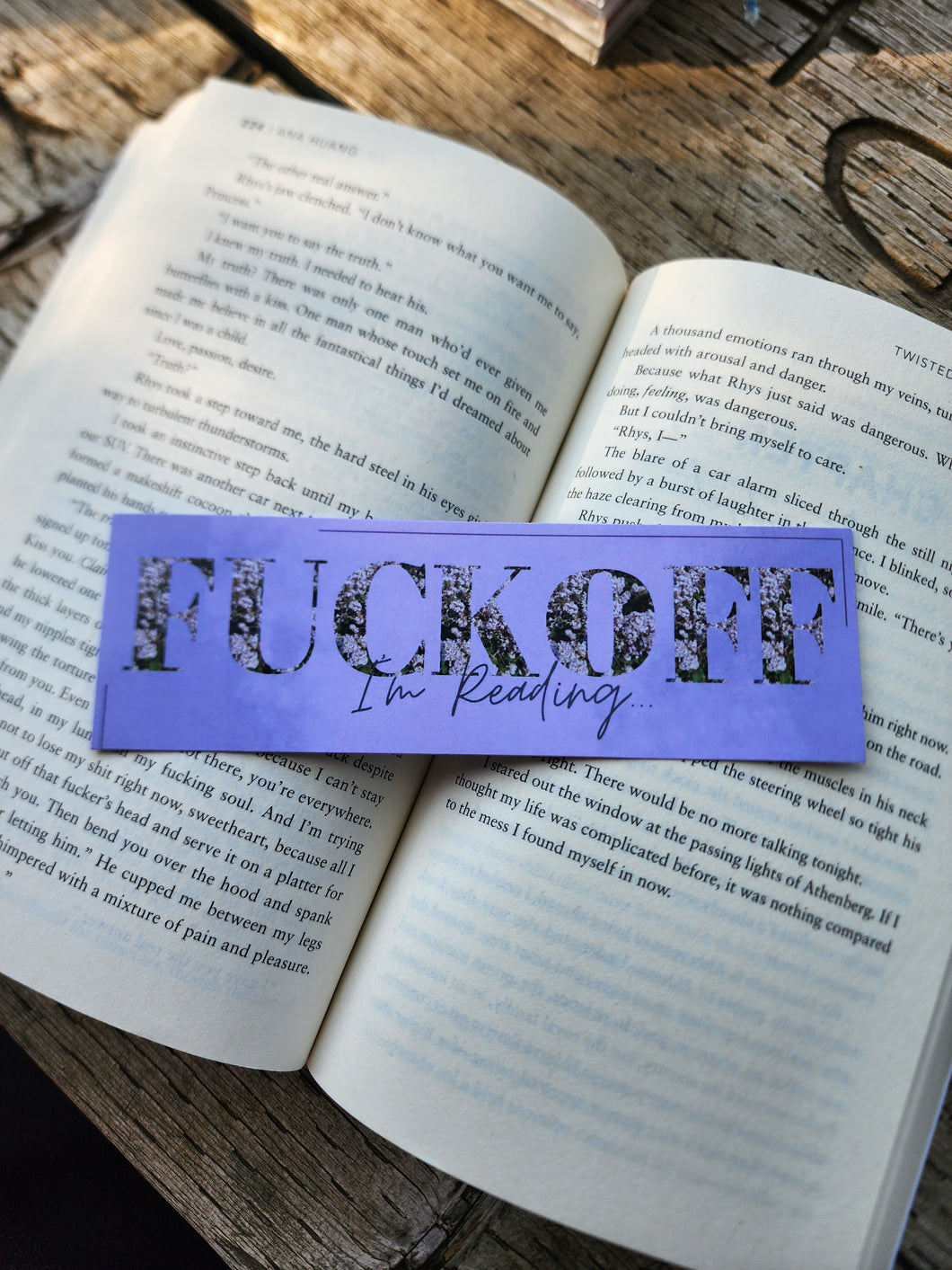 Fuck off im reading floral letters bookmark