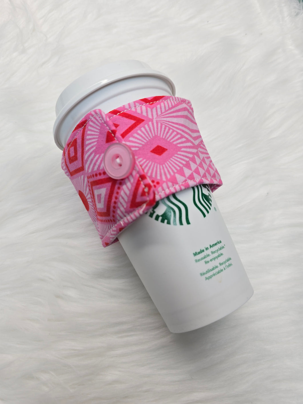 Pink Geometric drink cozie
