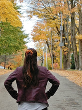 Load image into Gallery viewer, orange scrunchie on half up half down style brunette hair
