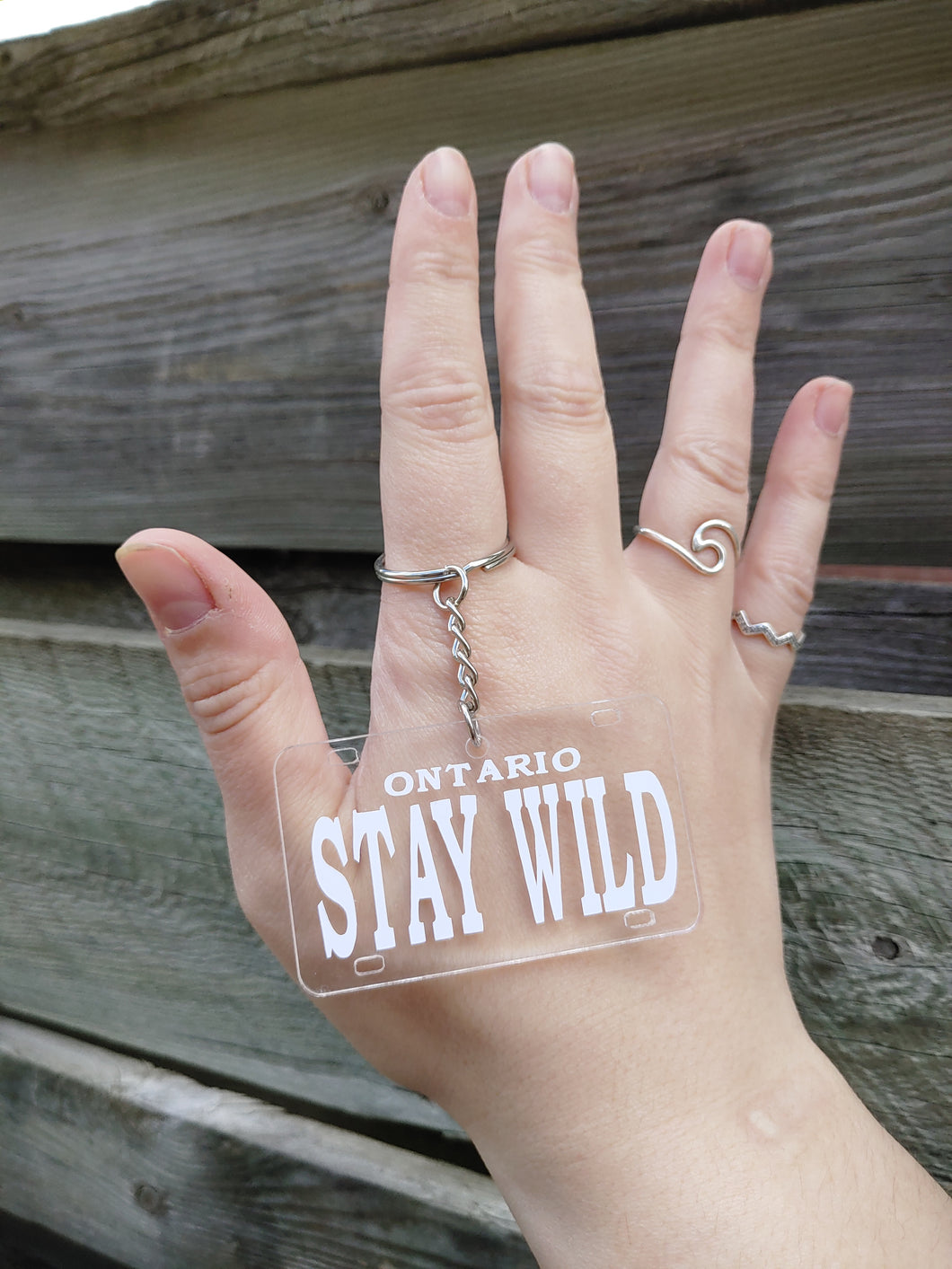 Stay Wild License Plate Key Chain