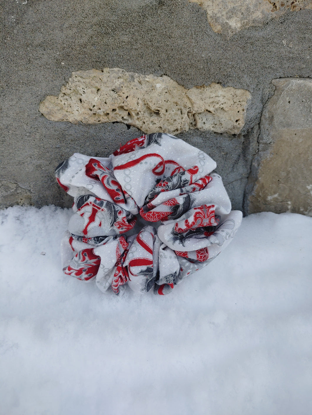 Silver Ornament Scrunchie