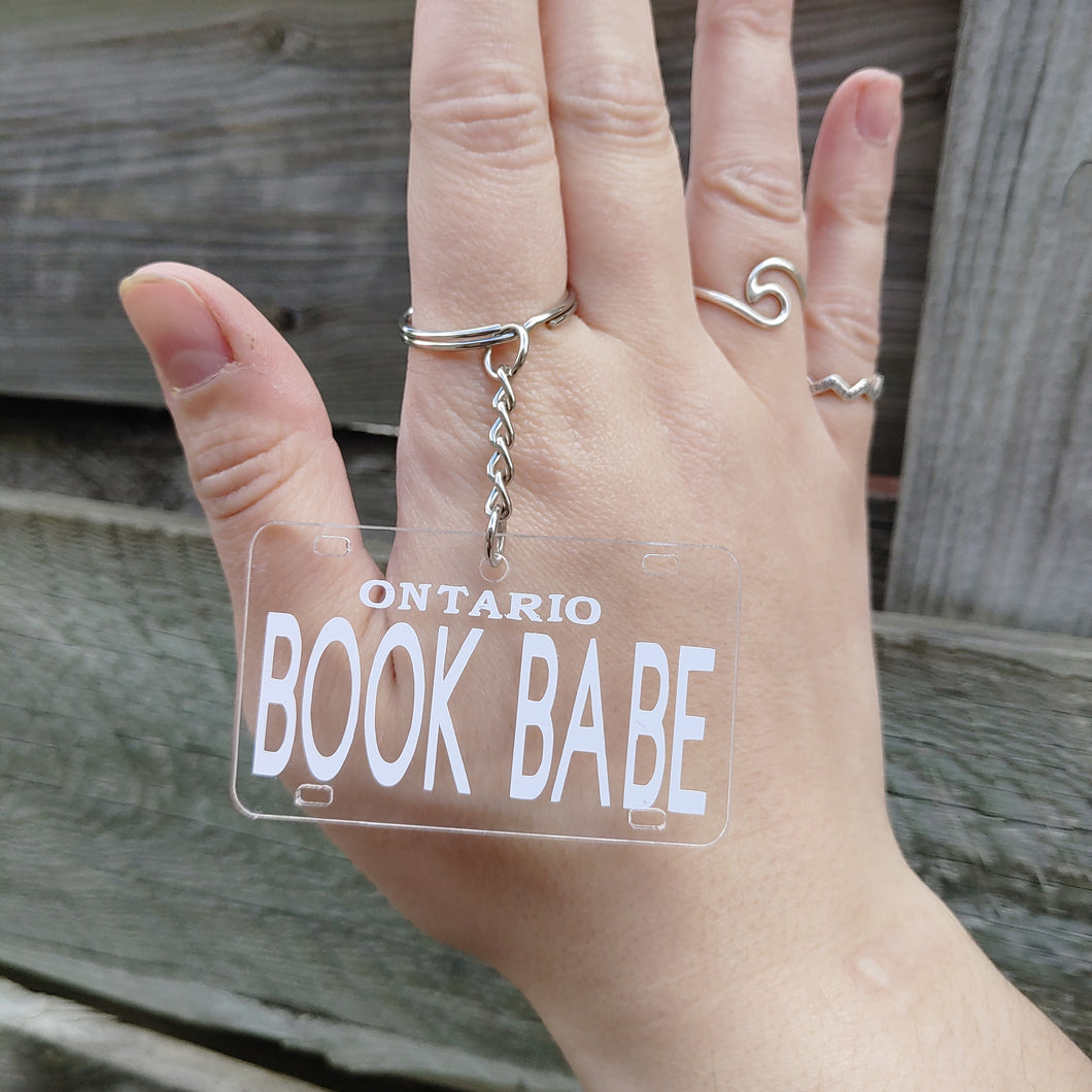Book Babe License Plate Key chain